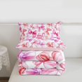 thumbnail image 5 of Erosebridal Watercolor Princess Bowknot Queen Comforter Set,Kawaii Bow Girls Bedding Comforter Set For Teens,Pink White, Reversible 3-Piece, 5 of 7
