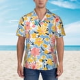 thumbnail image 4 of Bixox Men's Hawaiian Shirts Men's Watercolor Wildflowers Print Short-Sleeve Shirt-Small, 4 of 8