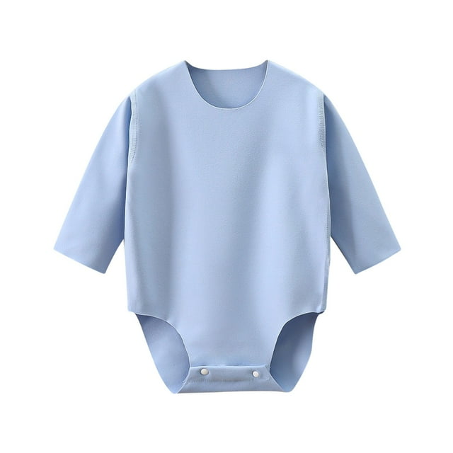 tarylea Infant Baby Clothes Crew Neck Long Sleeve Rompers Solid Color Button Jumpsuits Casual Comfy Dailywear Outfits for 0-24 Months