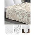 thumbnail image 5 of King Size Flat Sheet Only, Beige Boho Soft Brushed Microfiber Bed Sheets, Vintage Ethnic Floral Abstract Geometric Hotel Quality Breathable Bedding Top Sheet, Easy Care, 105"x98", 5 of 9