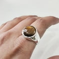 thumbnail image 5 of Tiger Eye Ring, Natural Tiger's Eye, June Birthstone Tiger Ring, Silver Jewelry, 925 Silver Ring, Birthday Gift, Heavy Mens Ring, Healing Gemstone, Mans Simple Ring, Christmas, Mens Signet Ring, 5 of 7