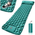 thumbnail image 1 of Portable inflatable camping mattress with pillow, self-inflating beach mat with foot pump, 1 of 5