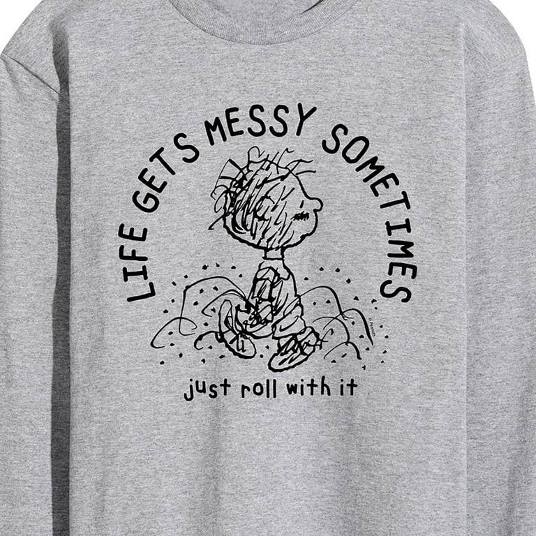 Peanuts - Life Gets Messy Pig Pen - Men's Long Sleeve T-Shirt