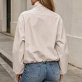 thumbnail image 6 of TEAJOPSUU Women's Cropped Zip Up Jacket Stand Collar Long Sleeve Outerwear Jackets with Pockets for Casual Streetwear Beige, 6 of 7