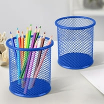 HBBKVI Pencil Holder, Round Metal Mesh Pen Holder for Home Office, Desk Organizer Makeup Brush Holder