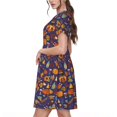 thumbnail image 2 of Balery Thanksgiving Turkey 2 Vestidos sueltos de manga corta para mujer, vestidos de verano 2025, vestidos casuales de corte A con vuelo., 2 of 6