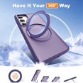 thumbnail image 3 of Dteck Case for Samsung Galaxy S23 Plus,Magnetic Rubber Case Matte PC Mag-Safe with 360°Rotating Invisible Ring Stand Military Grade Shockproof Back Cover for Galaxy S23+,Purple, 3 of 7