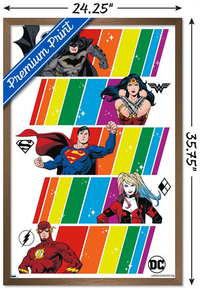 DC Comics Justice League - Pride Wall Poster, 22.375" x 34", Framed