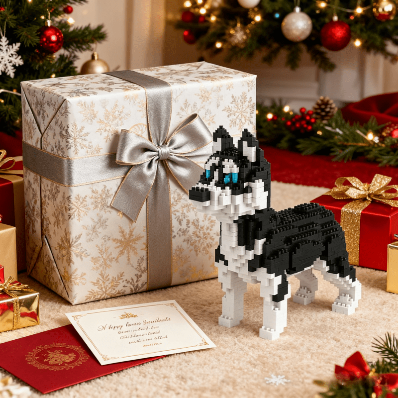Husky Dog Building Blocks Set, Mini 3D Dog Puzzle,  Micro Block Gift Kit Animal Building Blocks Toys, Educational and Entertainment Toys for Dog Lovers Age 14+