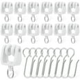 Phlegsive 30 Curtain Rod Hooks Rollers System for Motorhome, RV, Shower