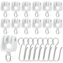 Uonlytech Curtain Track Glider Hooks for Dining Rooms in Silver Iron 30 Pcs