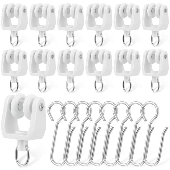 HOMEMAXS  30 Pcs Track Accessories Curtain Glider Rollers Noise-reducing Gliders