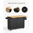 thumbnail image 5 of Aiho 45.5'' Kitchen Island Cart with Storage , Rolling Kitchen Island with Folding Drop Leaf Breakfast Bar for Dining Room, Black, 5 of 9