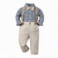 thumbnail image 6 of Kaprioy Boys Easter Outfit Toddler Baby Long Sleeve Plaid Prints T Shirt Tops Pants Child Kids Fashionable Clothing Cute Stylish Streetwear Outfit Set Toddler To Big Kid, 6 of 8