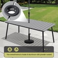 thumbnail image 6 of Crestlive Products 83" Patio Outdoor Dining Table for 6-8, Sturdy Aluminum Frame Wood-Grain Top with Umbrella Hole, Grey, 6 of 7