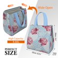 thumbnail image 3 of Pioneer Flower Floral Print Pattern Insulated Lunch Bag for Women & Adults,Large Portable Soft Cooler Lunch Bag,Thermal Food Storage Tote with Pearl Cotton,8.66L,8.75x5.75x9.5 Inch, 3 of 6