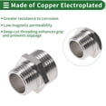 thumbnail image 3 of Unique Bargains Copper Electroplated Pipe Fittings 1/2"Male x 3/4"Male Double Male Threaded Coupling 1.19" 2 Pcs, 3 of 7