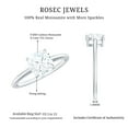 thumbnail image 5 of Rosec Jewels Certified Moissanite Cushion Cut Engagement Ring - 8 mm - 3 Ct Moissanite Ring - D-VS1 Quality Certified, 925 Sterling Silver, US 6.00, 5 of 8