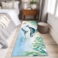 thumbnail image 3 of Ocean Blue Runner Rugs 2x6 ft Whale Starfish Compass Seagrass Coral Coastal Washable Hallway Rugs Non-Slip Floor Mats Absorbent Carpet Bedside Runners for Bedroom Kitchen Bathroom Laundry Room, 3 of 9
