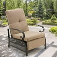 thumbnail image 4 of AECOJOY Chaise Longue Inclinable de Patio Réglable avec Cadre Métallique Robuste et Extensible et Coussins Confortables - Beige, 4 of 10