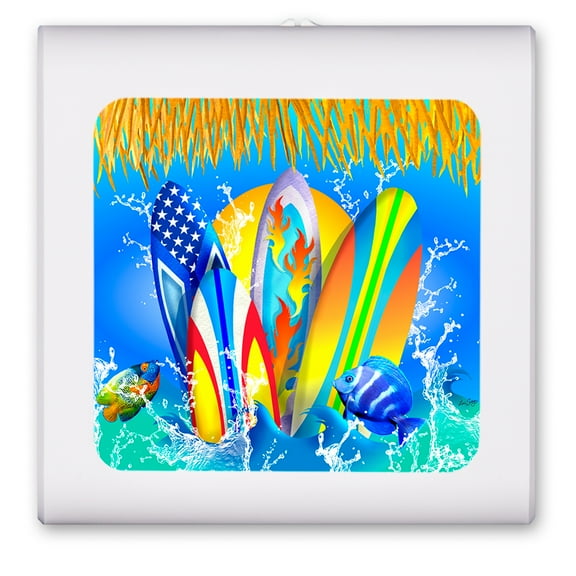 Plug in Dimmable LED Night Light with Dusk to Dawn Auto Sensor, Adjustable Brightness, Warm Light, Auto On/Off Nightlight for Bathroom, Hallway, Nursery, Bedrooms - Surfboards