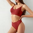 thumbnail image 1 of WILLBEST Brasier Sin Varillas Conjunto De Lencería De 2 Piezas Con Escote En V Y Sin Costuras Para Mujer, Sin Relleno, Sujetador Y Tanga, 1 of 3