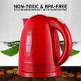 thumbnail image 3 of Ovente Electric Water Kettle 1.7 Liter with LED Indicator Light, 1100 Watts Fast & Concealed Heating Element, BPA-Free, Auto Shutoff Function and Boil Dry Protection, Red (KP72R), 3 of 6