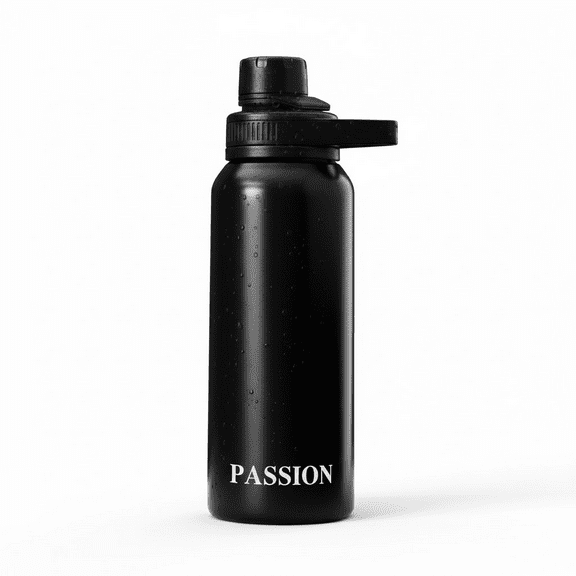 Insulated Water Bottle,Stainless Steel Thermos,Keep 6-12H,Water Bottle for Sports,Gym,School,Home, Car, Office and Outdoors,No Straw,33.8 oz,Black