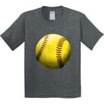 thumbnail image 3 of Inktastic Yellow Softball Youth T-Shirt, 3 of 5