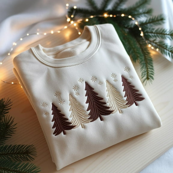 Christmas Tree Embroidered Sweatshirt, Christmas Tee for Women, Christmas Tree Tshirt, Merry Christmas Shirt, Holiday Sweater,Christmas Gift
