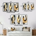 thumbnail image 4 of Designart "Glamorous Art Deco Abstraction I" Abstract Framed Wall Art Set Of 3 - Black Transitional Frame Gallery Wall Set For Home Decor, 4 of 6