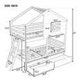 thumbnail image 2 of Harper & Bright Designs Wooden House Bed Twin over Twin Bunk Bed with Window and Roof, Twin Size Loft Bed Frame with 2 Drawers, 1 Storage Box, 1 Shelf for Bedroom, White, 2 of 9