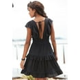 thumbnail image 3 of LASCANA Women's Ruffle Open Back Dress Lace Trim, 3 of 5