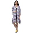 thumbnail image 2 of Moomaya Moss Georgette Printed Shrug Beach Cloth 3/4 Sleeve Cardigans For Women, 2 of 6