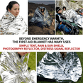 thumbnail image 6 of ROSEXIXI Survival Gear, 10-Pack Emergency Blankets 82" x 63" - Waterproof Heat-Reflective Thermal Blankets for Outdoor Hiking, First Aid Kits & Bug Out Bag Supplies, 6 of 6