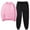 Pink, variant on Jacenvly Christmas Sweatshirt Solid Thickened Warm Hiking Mountain Ski Sportswear Crewneck Hoodie Elastic Waisted Long Trousers Casual Fashion 2-Piece Set Pink