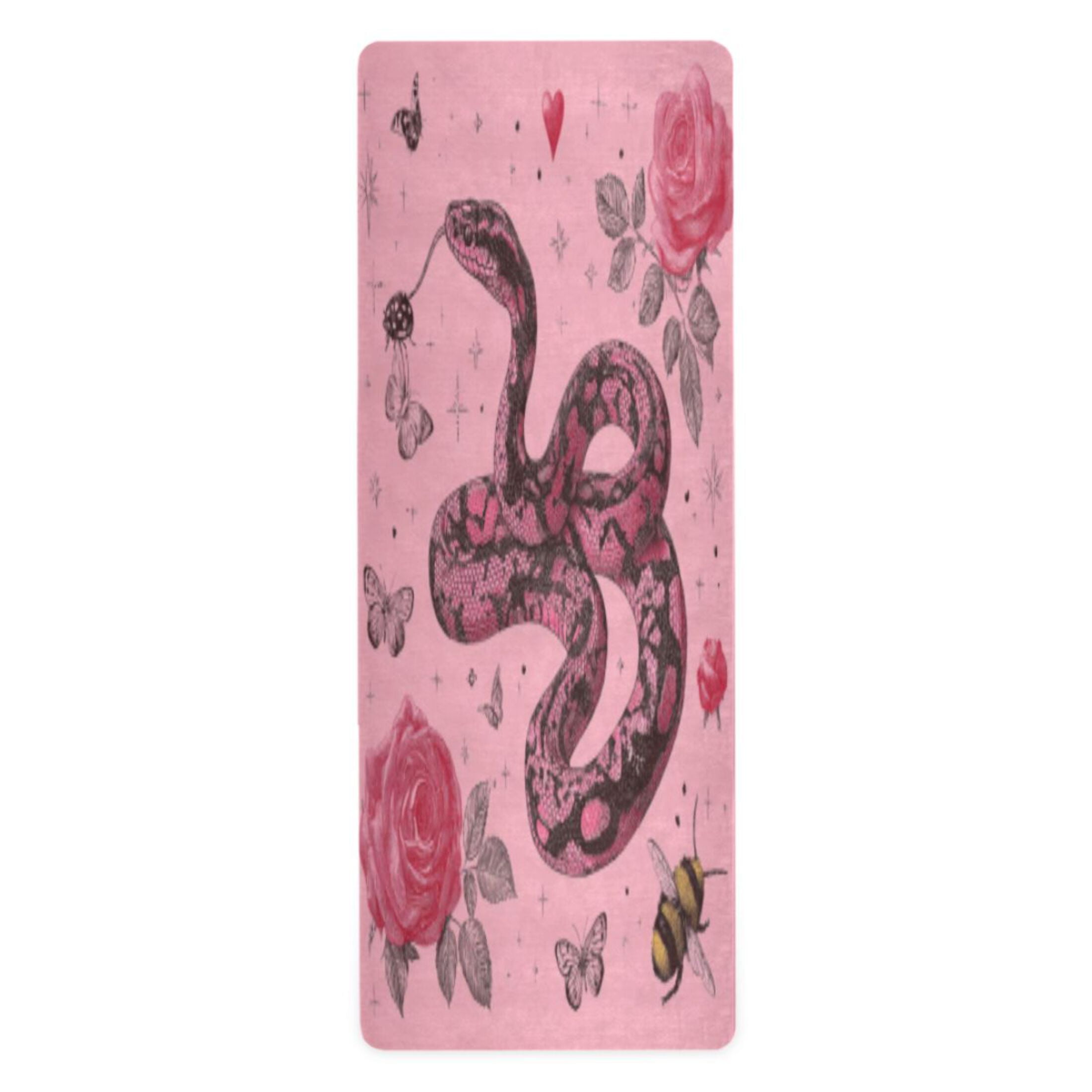BZSMCE Yoga Mat Women Fitness Mat Pink Eden Tangles Pattern
