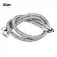 thumbnail image 3 of 1Pair Single Head Cold and Hot Water Inlet Pipe Stainless Steel Woven Sink Faucet Connector Kitchen Basin Plumbing Hoses, 3 of 7