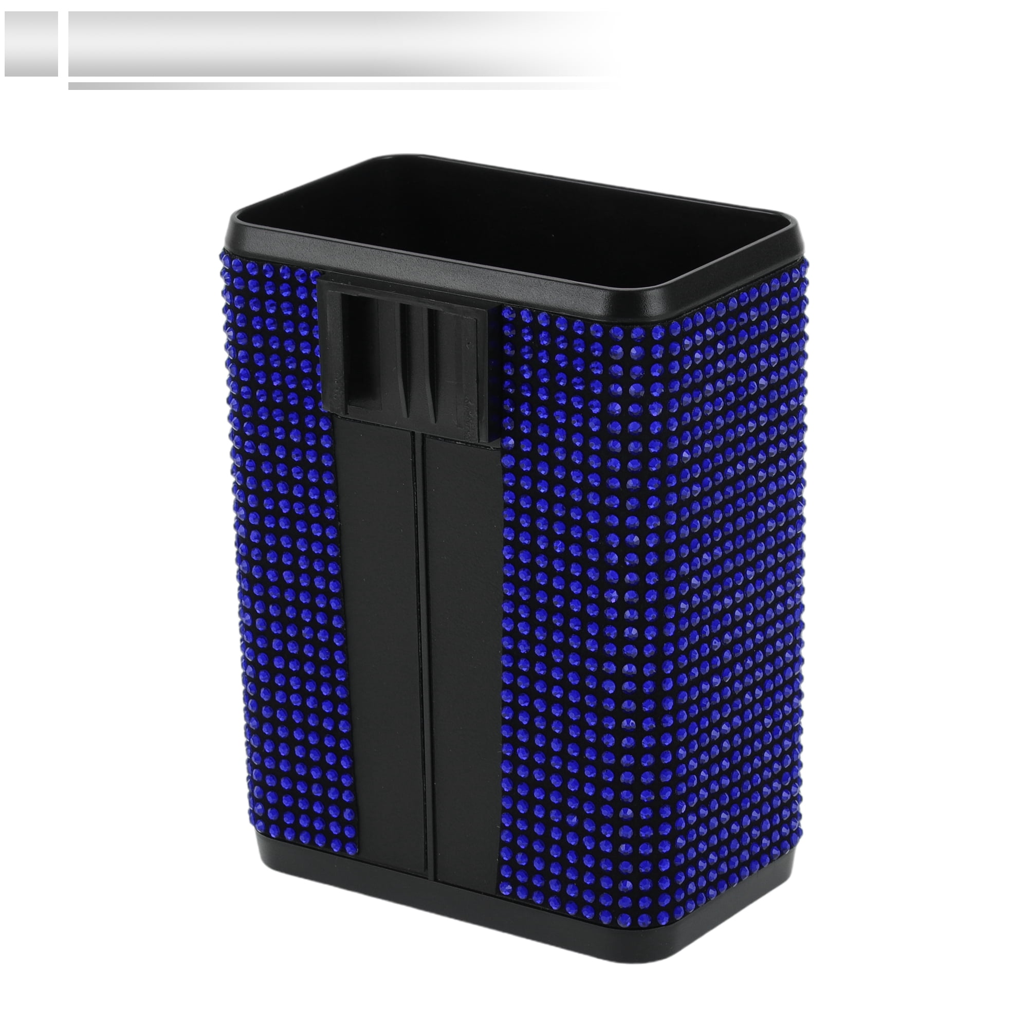 Unique Bargains Universal Car Trash Can 4.3x2.8x5.5in Plastic Rhinestone Blue