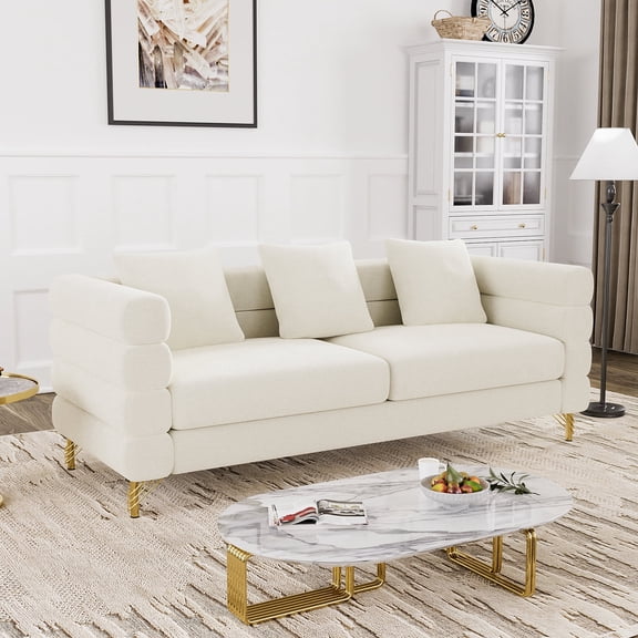 Rophefx Mid-Century Upholstered Sofa Couch for Living Room, Bedroom, Office, Apartment