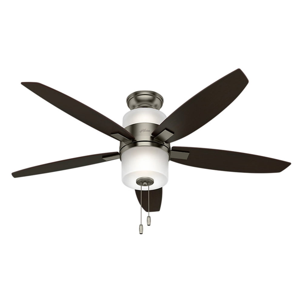 Hunter 52" Domino Antique Pewter Ceiling Fan with Light - Walmart.com