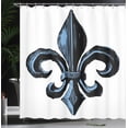 thumbnail image 4 of Ambesonne Fleur De Lis Shower Curtain, Antique Sign Symbol, 69"Wx84"L, Pale Azure Blue Black, 4 of 5
