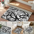 thumbnail image 5 of Rectangle Rug 2x3ft Area Rug,Abstraction Distortion Lines Art Area Rugs for Living Room Bedroom,Black White Gray Floor Mat Non-Slip Non-Shedding Carpet Indoor Accent Rugs, 5 of 9
