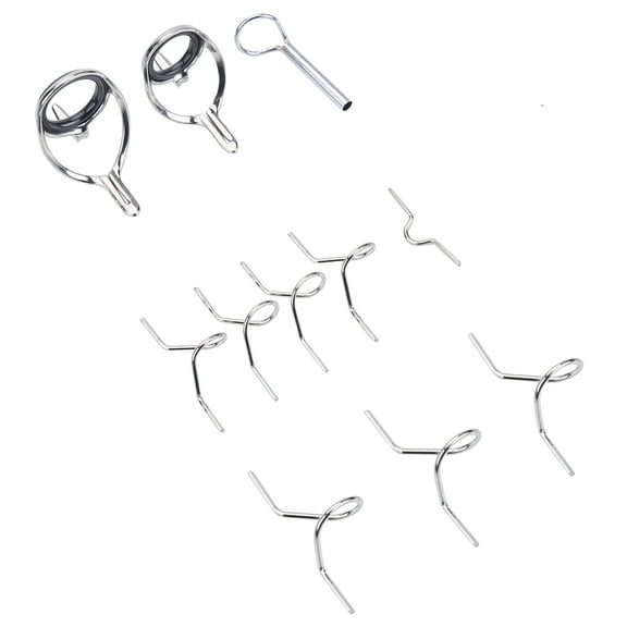 11PCS Fly Rod Building Guide Set Stainless Steel Guide Ring Snake Guides Fihsing Accessory
