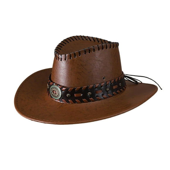 GDREDA Hat for Women Western Denim Curved High Hat Wool Brim Hat Style British Jazz Hat Men And Women,Brown