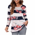 thumbnail image 1 of Tops de Mujer Camisas de Manga Larga Moda de Otoño Estampado Casual Camiseta de Cuello Redondo Blusa Superior Jersey Odeerbi ODB150382, 1 of 5