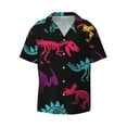 thumbnail image 5 of PAYOHTO Dinosaurs Skeletons Mens Hawaiian Casual Short-sleeved Shirt Tropical Summer Beach Button Down Shirts, 5 of 7
