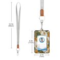 thumbnail image 3 of PU Leather Badge Holder ID Badge Holder with Lanyard for Cards & Credentials Vintage Pumpkin with Leaves, 3 of 6