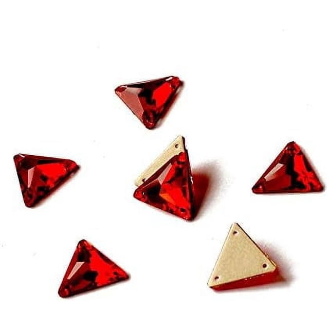 ZOUSSIQI Rhinestone Triangle Flat Back Crystal Glass NO Hotfix Sew On Rhinestones Crystal for Decoration Dress Clothing Jewelry Accessories - (Color: Siam/Size: 16mm-36pcs) CA919-42144