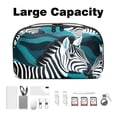 thumbnail image 3 of Zebra Digital Pouch Oxford Fabric Waterproof USB Charger Multi Cable Cord Organizer 5.9x9.44x3.14 in, 3 of 6